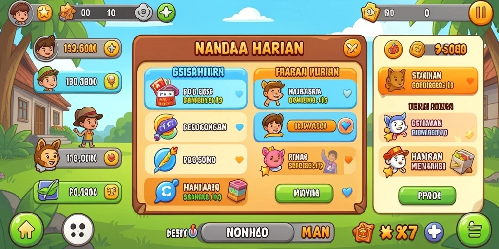 Tampilan antarmuka game yang menarik dan modern.