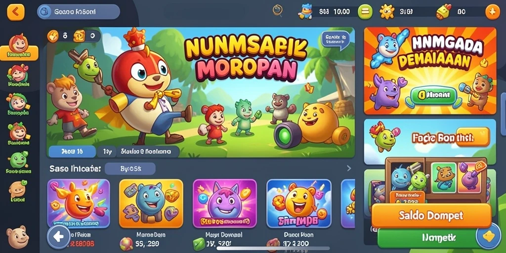Tampilan awal permainan dengan karakter Viking yang kuat.